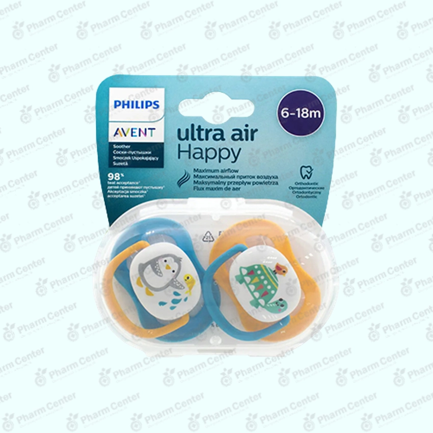 Avent Ultra air սիլիկոնե ծծակ, օրթոդոնտիկ (6-18 ամս.) x 2