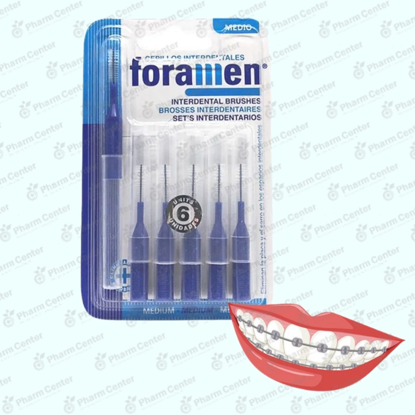 Форамен 4737 Зубная щетка-ёршик  средний с насадкой  X 6