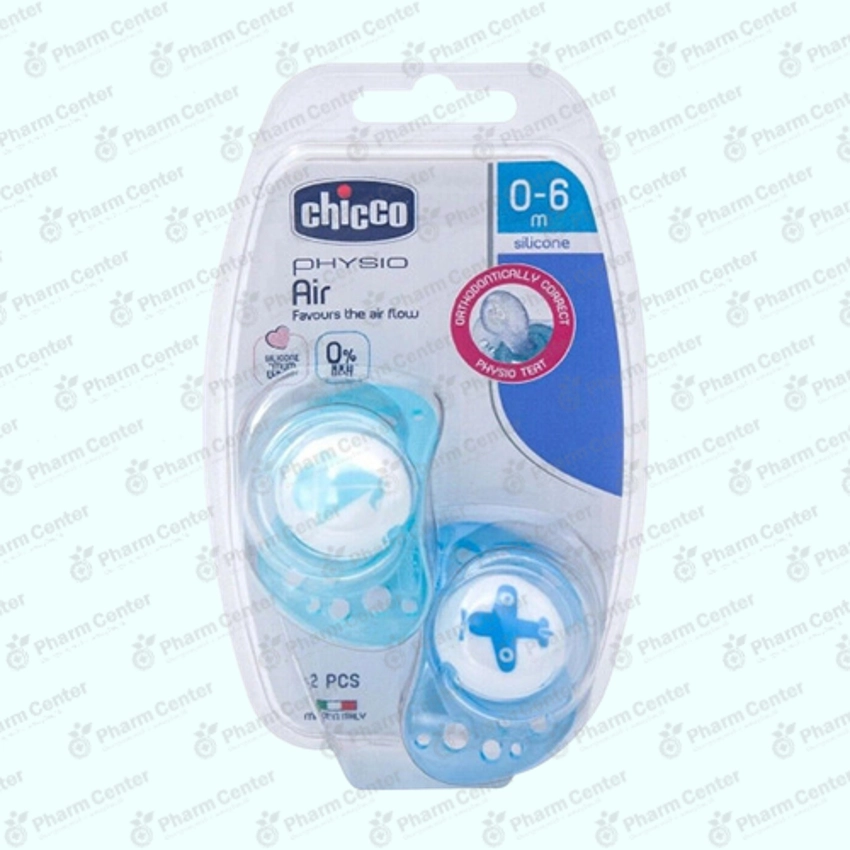 Chicco Пустышка орт. сил. голубая 0-6м 410966 X2