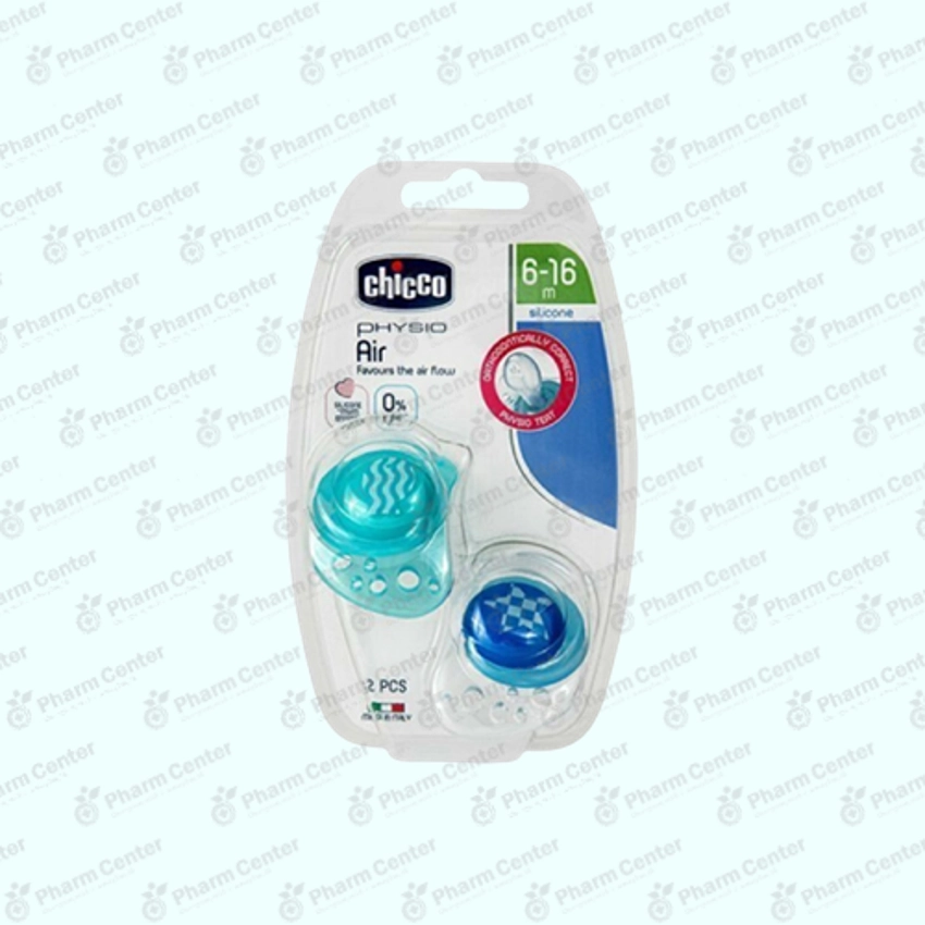 Chicco Пустышка орт. сил. голубая 6-16м 410968  X2
