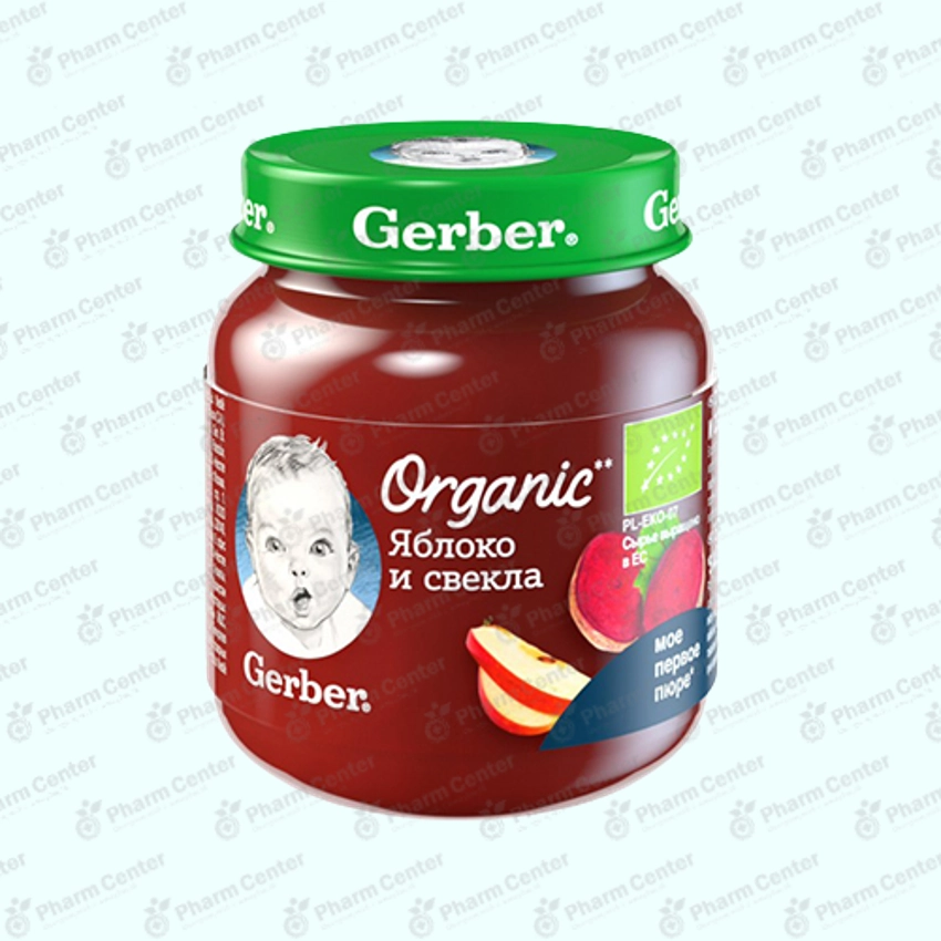 Gerber пюре фрукт.  Яблоко и свекла с 6 мес. 125г