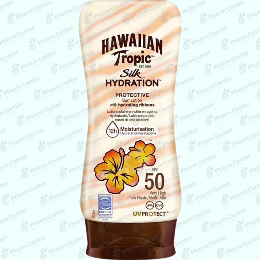 Hawaiian Tropic Մետաքսե Խոնավեցում Արևապաշտպան լոսյոն մարմնի և դեմքի համար 180մլ SPF50