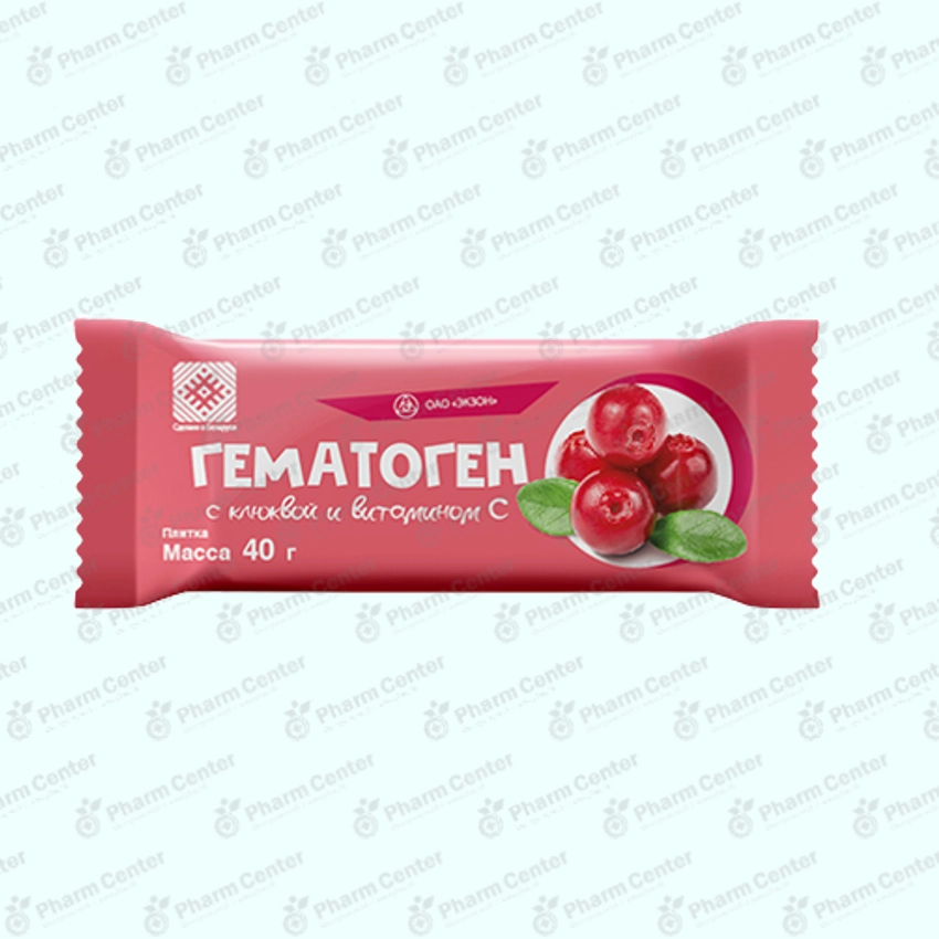 Гематоген батончик с клюквой и витамином С 40г