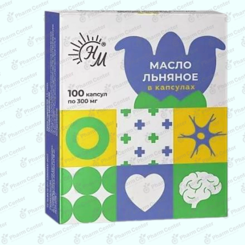 Льняное масло капс 0,3г х100 СолНат