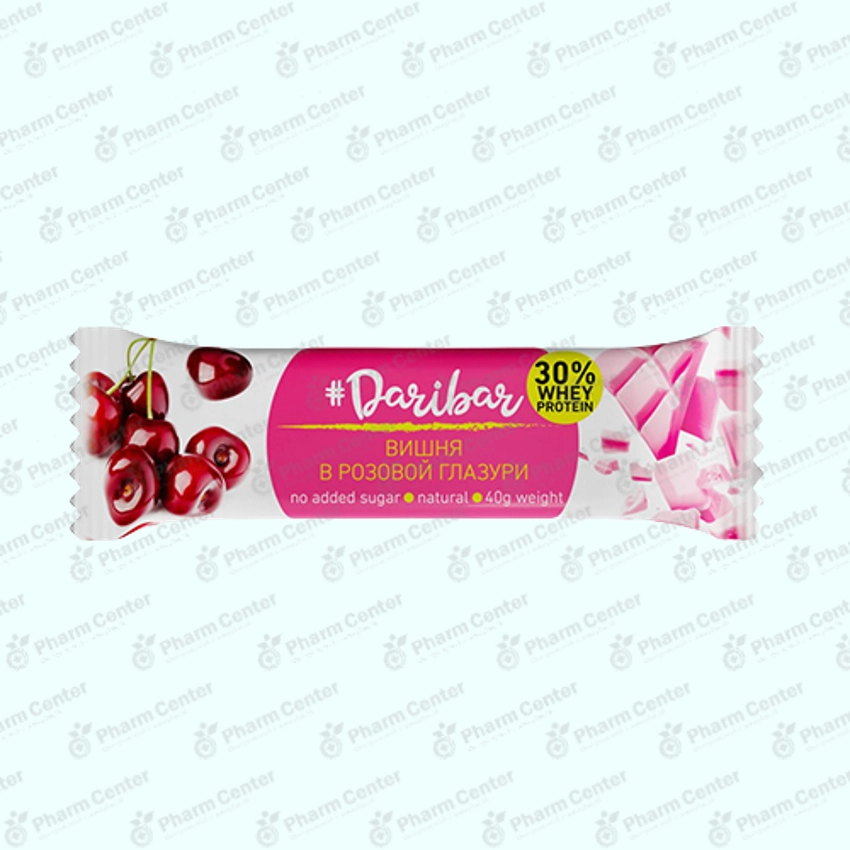 Батончик протеиновый Daribar со вкусом вишня в розовой глазури 40г