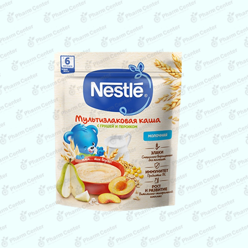 Nestle շիլա կաթնային՝ բազմահատիկային՝ տանձով և դեղձով 6 ամս+ 200գ