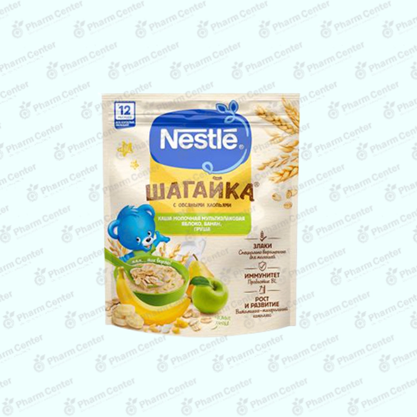 Nestle Շագայկա շիլա կաթնային՝ խնձոր, բանան, տանձ վարսակի փաթիլներով 12 ամս+ 190գ
