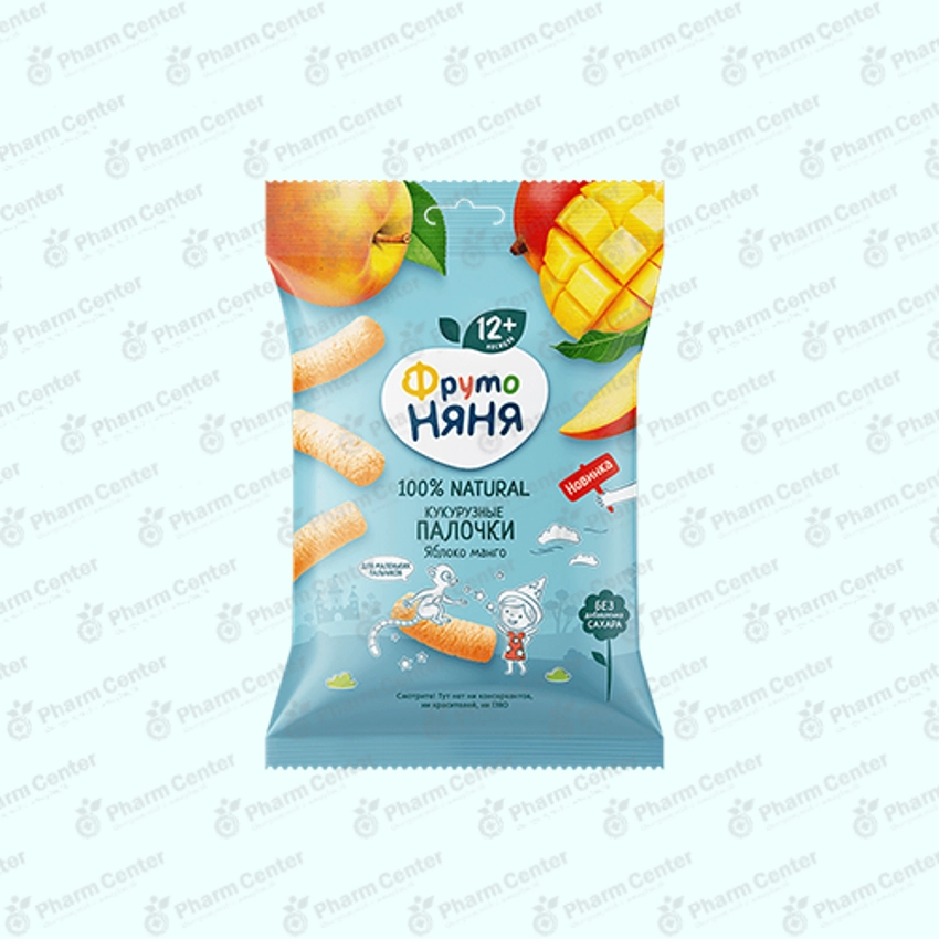 ФрутоНяня палочки кукурузные с яблоком и манго 20 гр