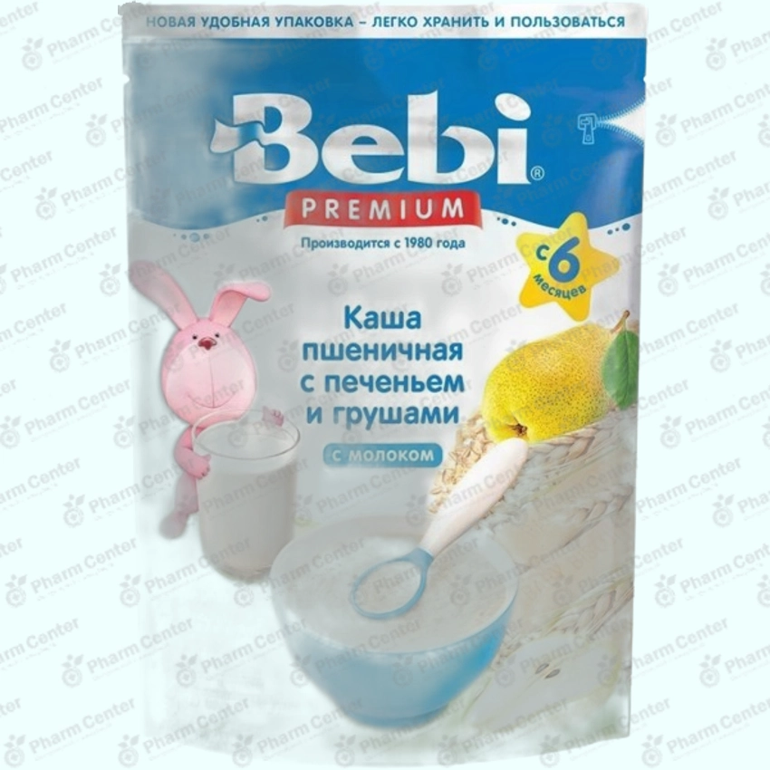 Беби премиум м/к пшеничая с печеньем и грушей с 6мес.  200г