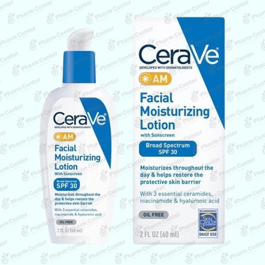 CeraVe AM Безмасляный солнцезащитный лосьон для лица SPF30 60 мл