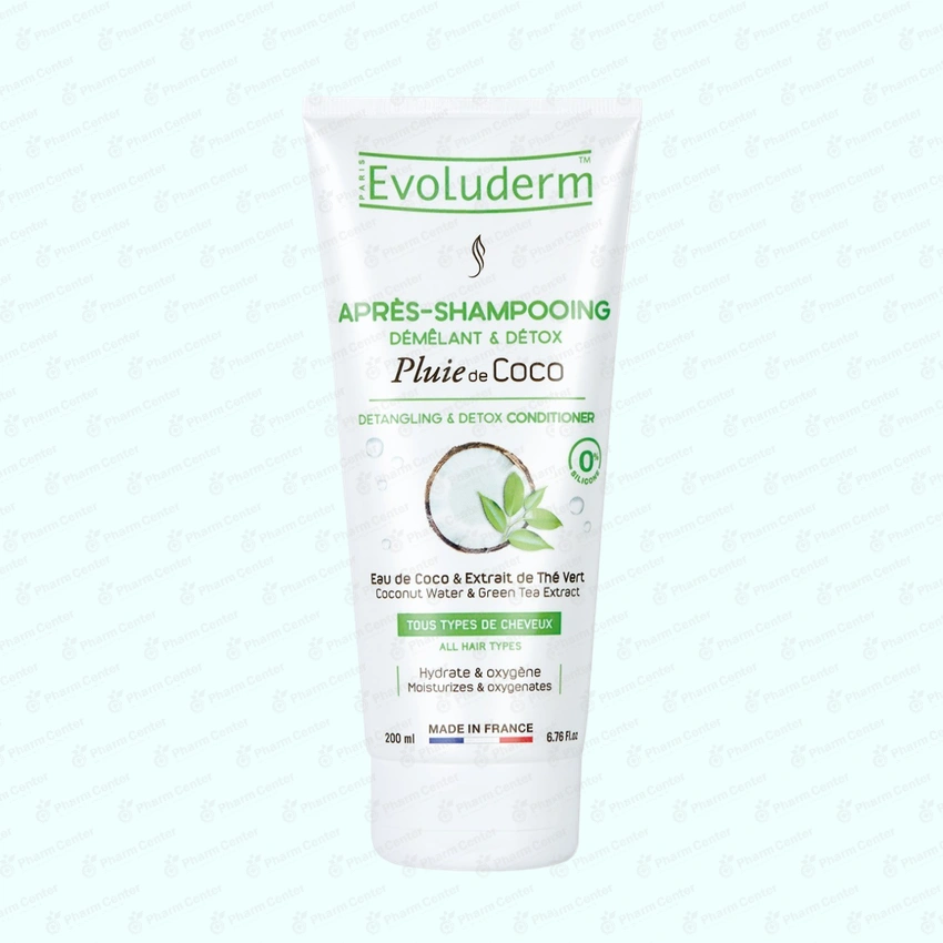 Evoluderm кондиционер для волос детокс и распутывающий Кокосовый дождь 200мл