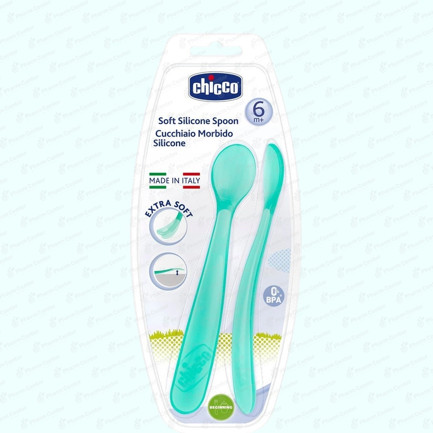 Chicco ложки голубые 406185 6м+ х 2