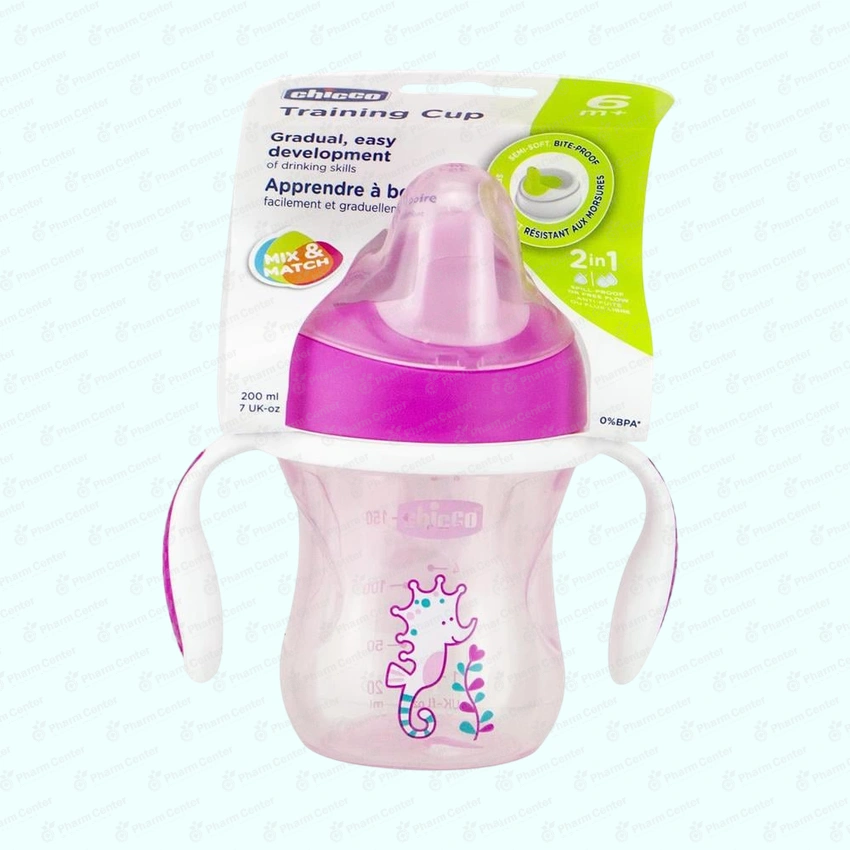 Chicco чашка розовая 407000 6м+ 200мл