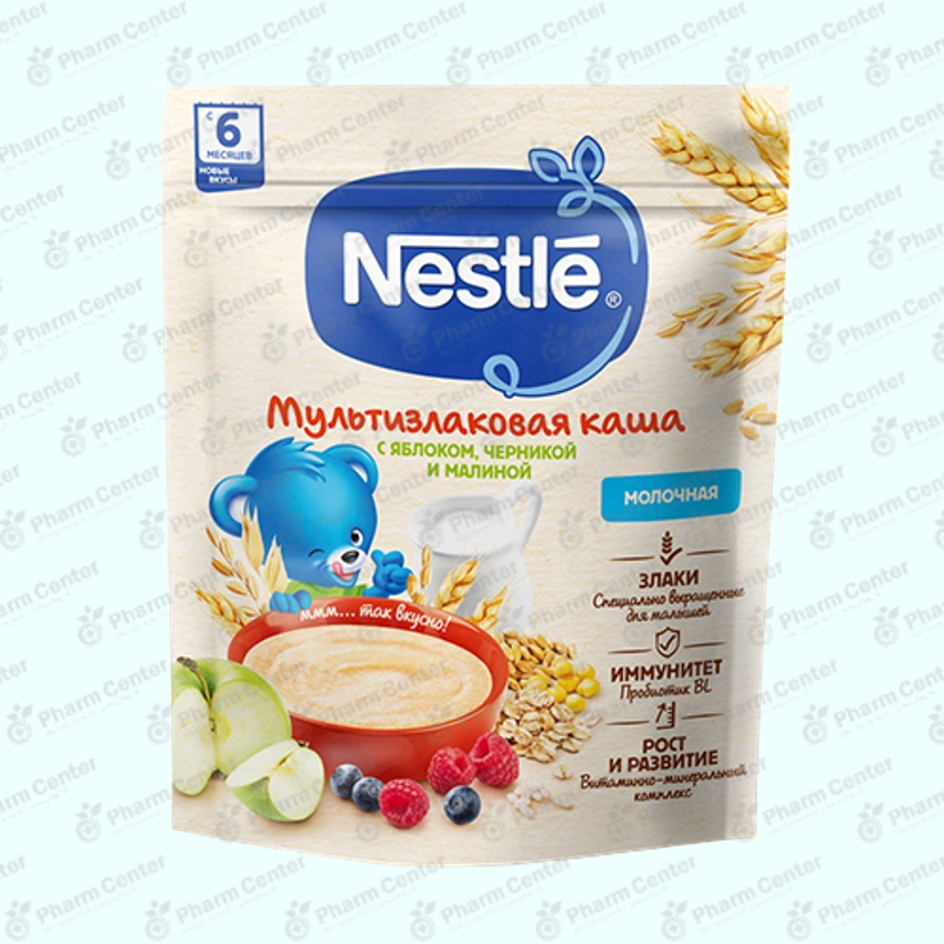 Nestle շիլա կաթնային՝ բազմահատիկային խնձորով, հապալասով և ազնվամորիով 6ամս+ 200գ