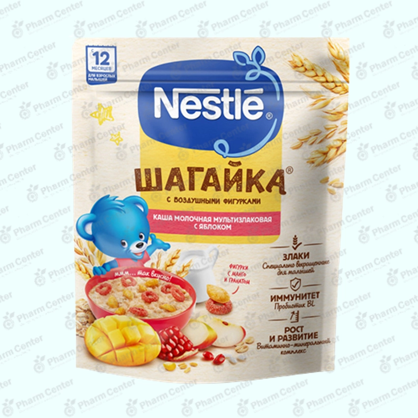 Nestle Շագայկա շիլա կաթնային՝ բազմահատիկային (խնձոր, մանգո, նուռ) 12ամս+ 190գ