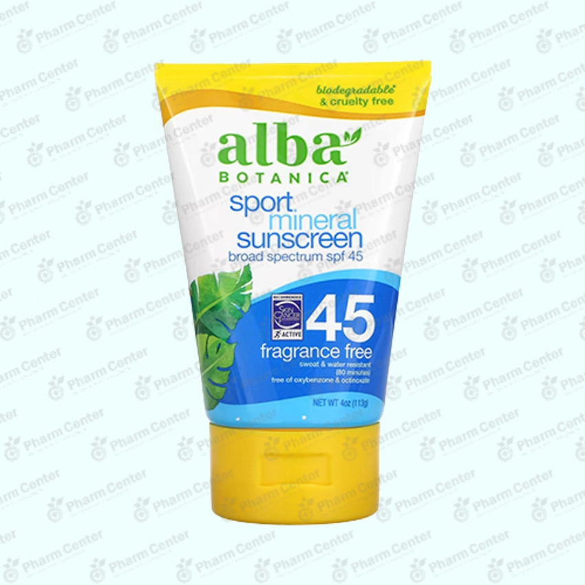 Алба Ботаника солнцезащ. минеральный крем Спорт SPF45 113г
