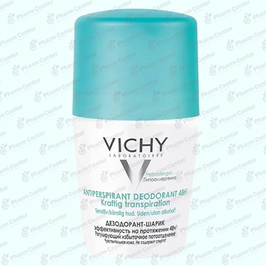 Vichy дезодорант шариковый регулирующий избыточное потоотделение 48ч для жен 50мл