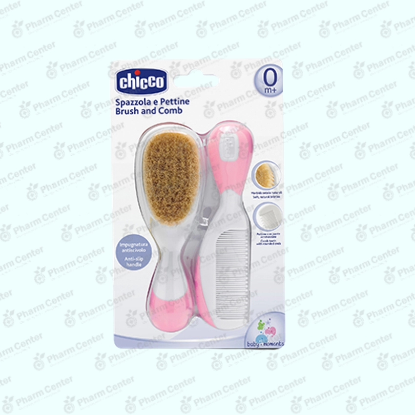 Chicco սանր և  խոզանակ վարդագույն 0ամս+ 401192