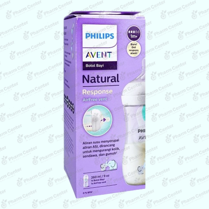 Philips AVENT Natural կերակրման շիշ AirFree փականով "Փղիկ" (1 ամս+) 260մլ   №1