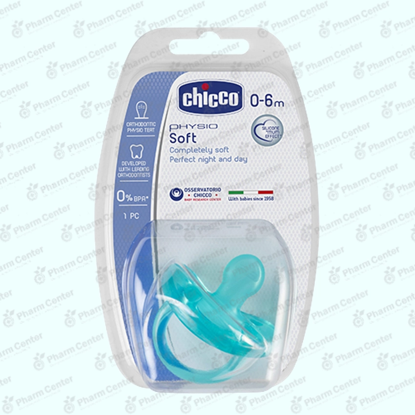 Chicco Пустышка орт. сил. голубая 0-6м 405186