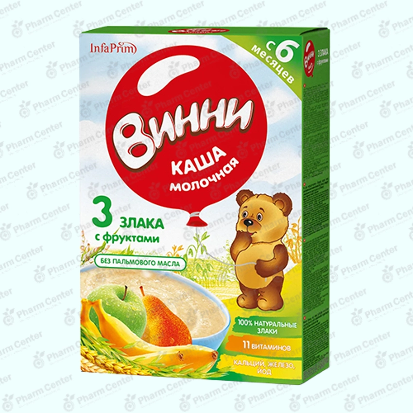 Винни շիլա կաթնային՝ 3 հացահատիկներ և մրգեր (6 ամս+) 200գ №1