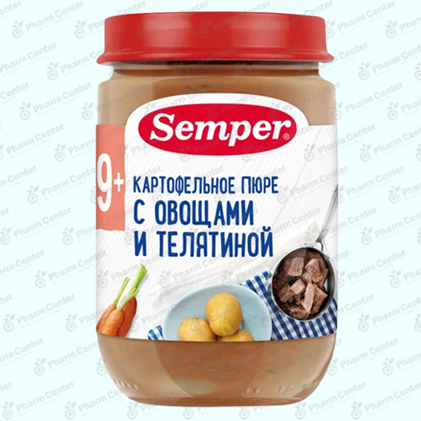 Семпер пюре картофель с овошами и телятиной 190г