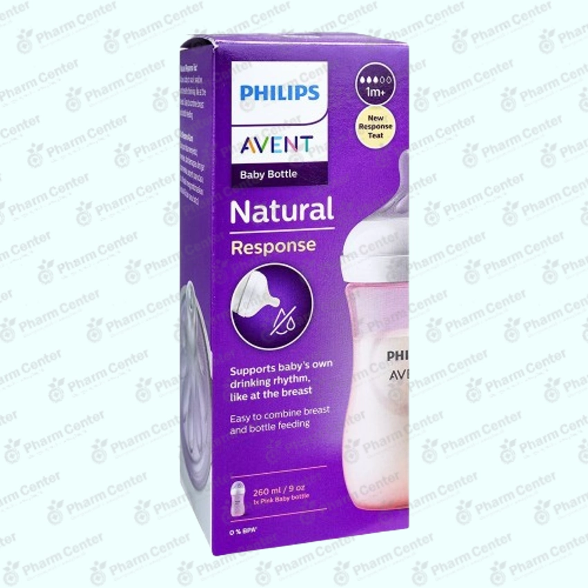 Philips AVENT Natural կերակրման շիշ վարդագույն (1 ամս+) 260 մլ   №1