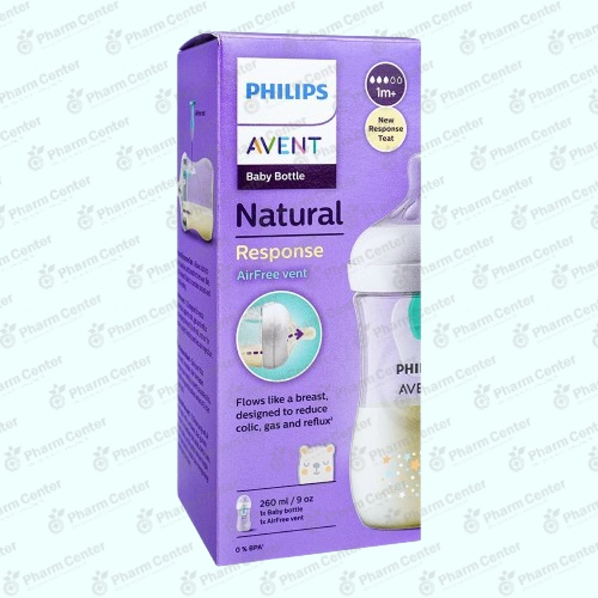Philips AVENT Natural կերակրման շիշ AirFree փականով "Արջուկ" (1 ամս+) 260մլ   №1