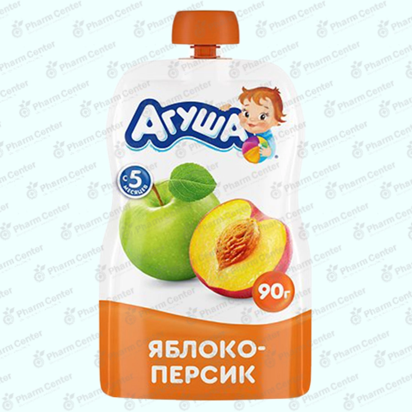 Агуша խյուս խնձոր և դեղձ (5 ամս+) 90գ պաուչ №1