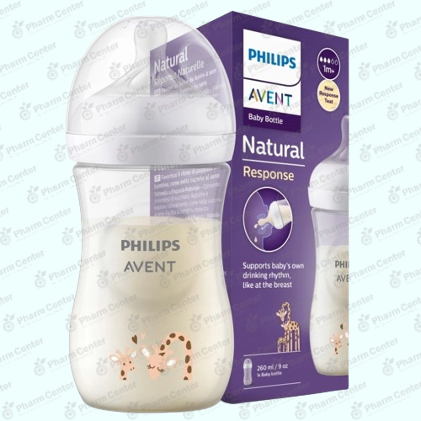 Avent մանկական շիշ, պլաստիկե "Ընձուղտ" (1 ամս+) 260 մլ
