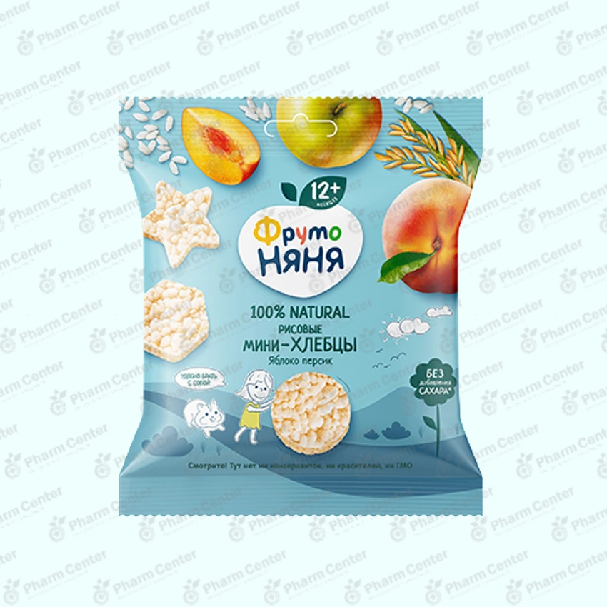 ФрутоНяня хлебцы рисовые с яблоком и персиком  с 12 мес. 30г